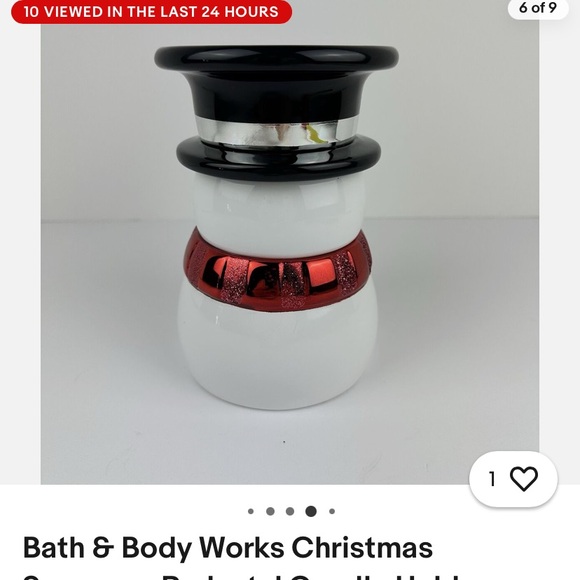 Snowman 3 wick candle holder Bath and Bodyworks - Picture 6 of 8